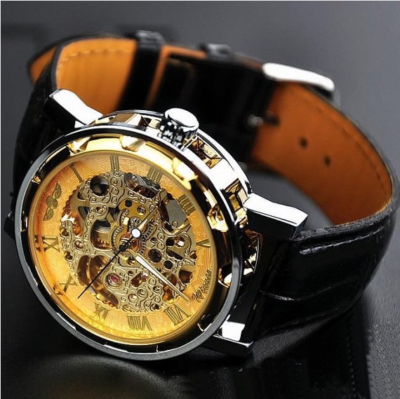 Mens Watch Steampunk Mechanical Wrist Watch on Luulla