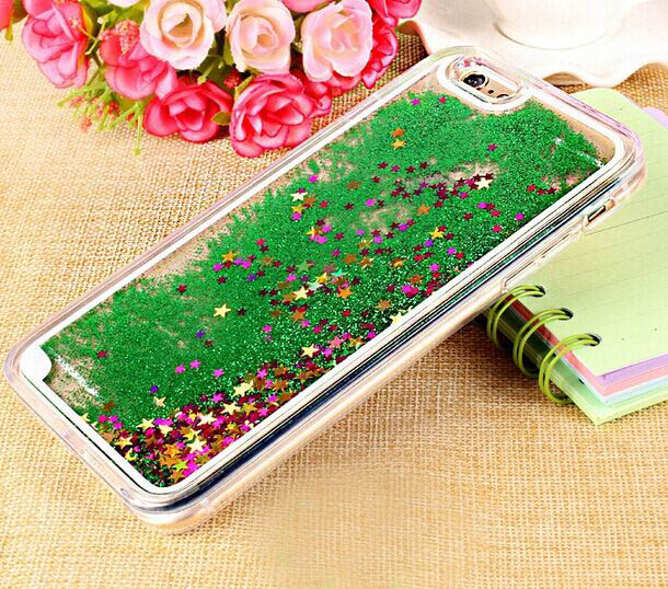Transparent Plastic 3d Glitter Quicksand And Star Liquid Case Cover For Iphone 4 4s 5 5s 6 6s Plus Ans Samsung Galaxy S6 S7 Note Case