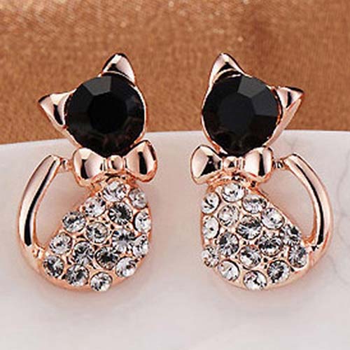 1 Pair Women Lady Earring Elegant Crystal Rhinestone Ear Stud Earrings