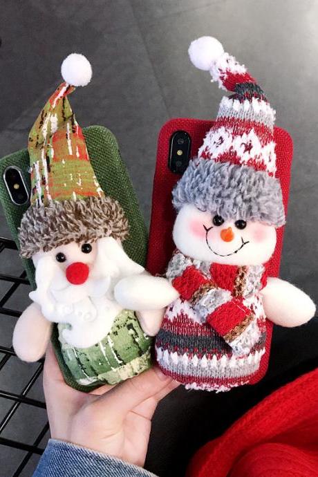 Luxury Santa Claus Warm Fur Phone Case Cover for iPhone 6 6s 7 8 Plus X XS XR XS MAX 