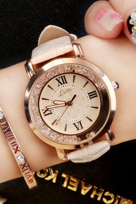 women's fashion leather wristwatch