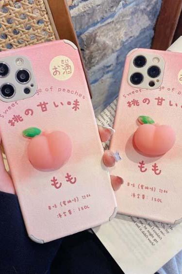 3D Fruit Peach Silicone Phone Case 
