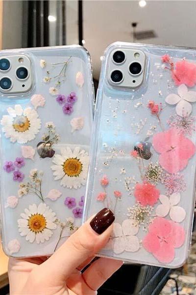 Real Dried Flower Clear Soft Phone Case