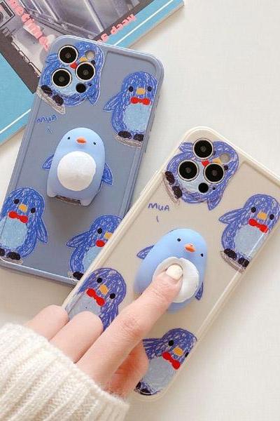 3D Penguin Silicone Phone Case 