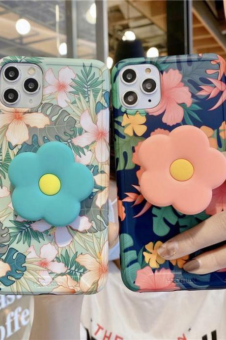 Flower Stand Holder Silicone Phone Case 