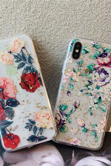 Summer Flower Clear Silicone Phone Case 