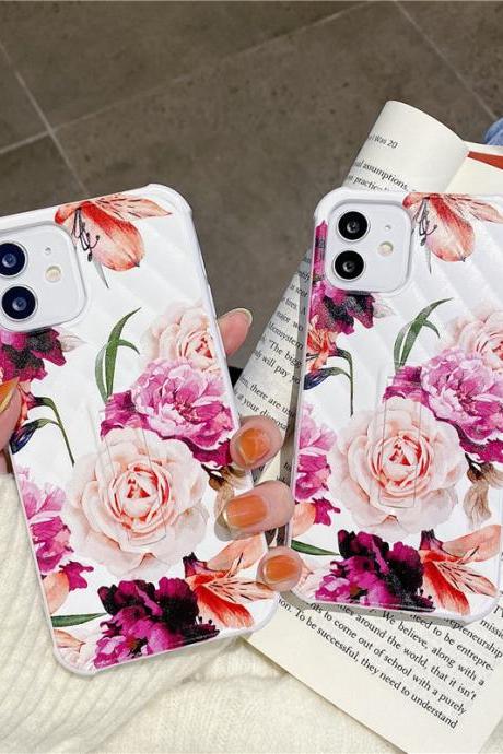 Flower Phone Case Anti-fall Invisible Bracket Back Cover
