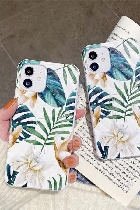 Leaves Phone Case Invisible Bracket Back Cover