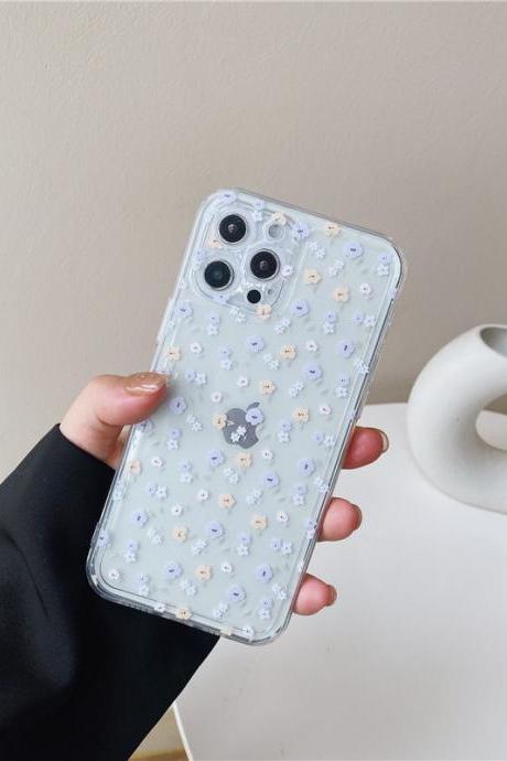 Little Flower Soft Clear Phone Case for iPhone 11 12Pro X XR XS Max 8 7 Plus 