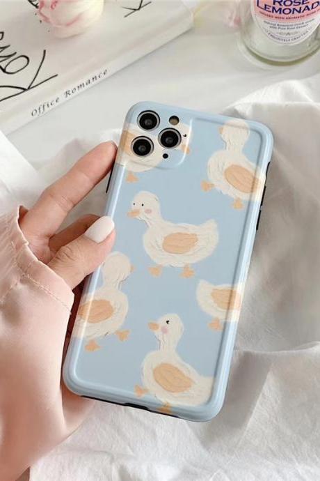 Hand painted duck Phone Case for iPhone 11 12Pro X XR XS Max 8 7 Plus