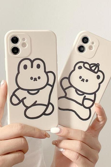 Bear Silicone Phone Case for iPhone 11 12Pro X XR XS Max 8 7 Plus