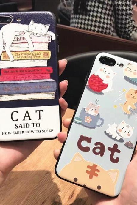 Funny Cat Silicone Phone Case for iPhone 11 12Pro X XR XS Max 8 7 Plus