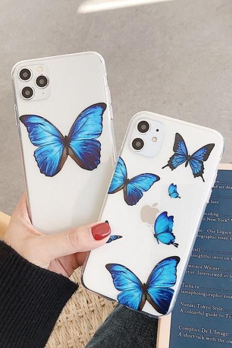 Butterfly Soft Silicone Phone Case for iPhone 11 12Pro X XR XS Max 8 7 Plus