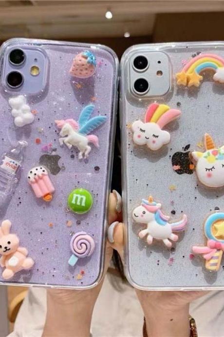 Cute Rabbit Coulds Soft Silicone Phone Case for iPhone 11 12 Pro X XR XS Max 8 7 Plus Clear Back Cover