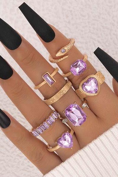 8pcs Knuckle Ring Set For Women