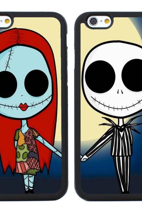 2pcs the nightmare before Christmas Couple Cases for iPhone 4/4S/5/5S/SE/5C/6/6S Plus,Samsung Galaxy S3/S4/S5/S6/S7 Edge,Note2/3/4/5 Back Case Shell