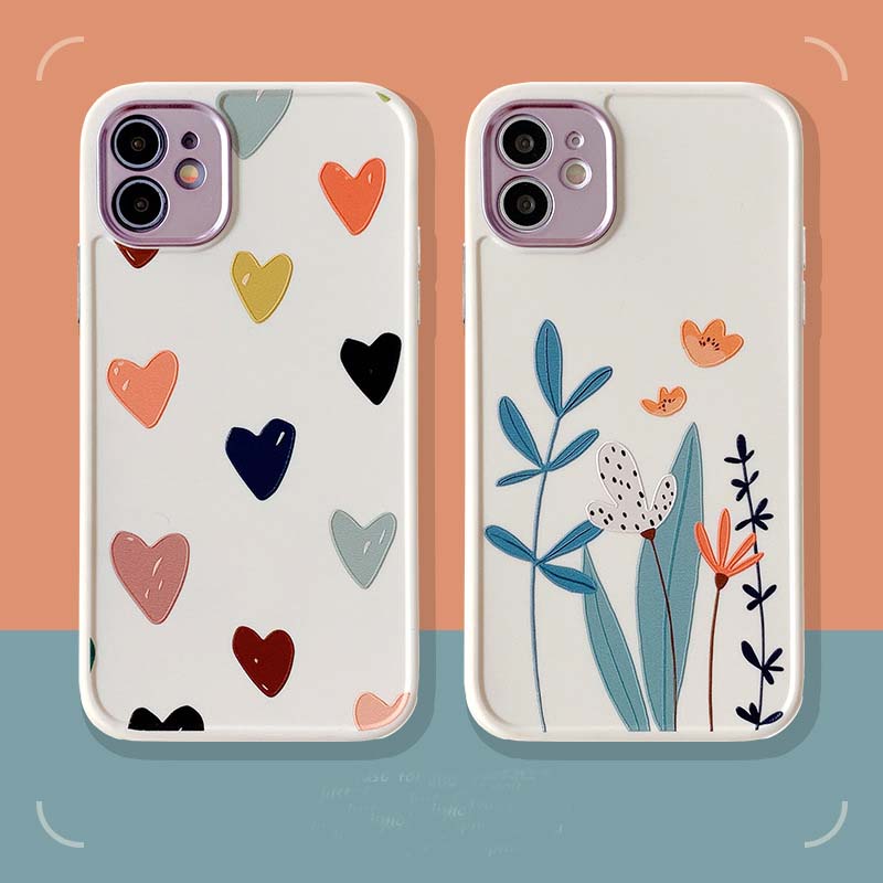 Soft Flower Leaf Love Heart Phone Case For IPhone 12 11 Pro Max X XR XS ...