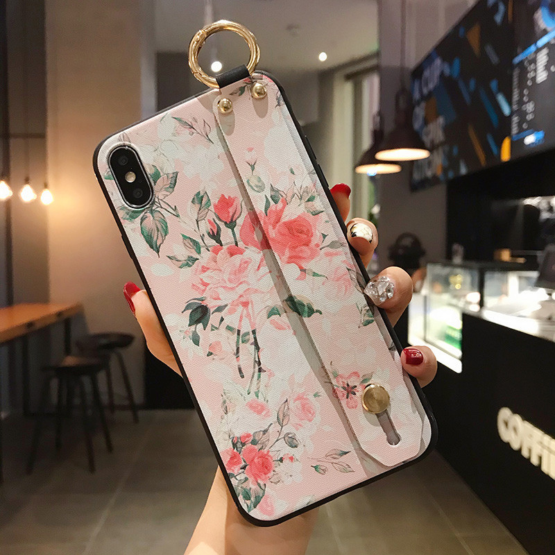 Flower Hand Band Stand Silicone Phone Case on Luulla