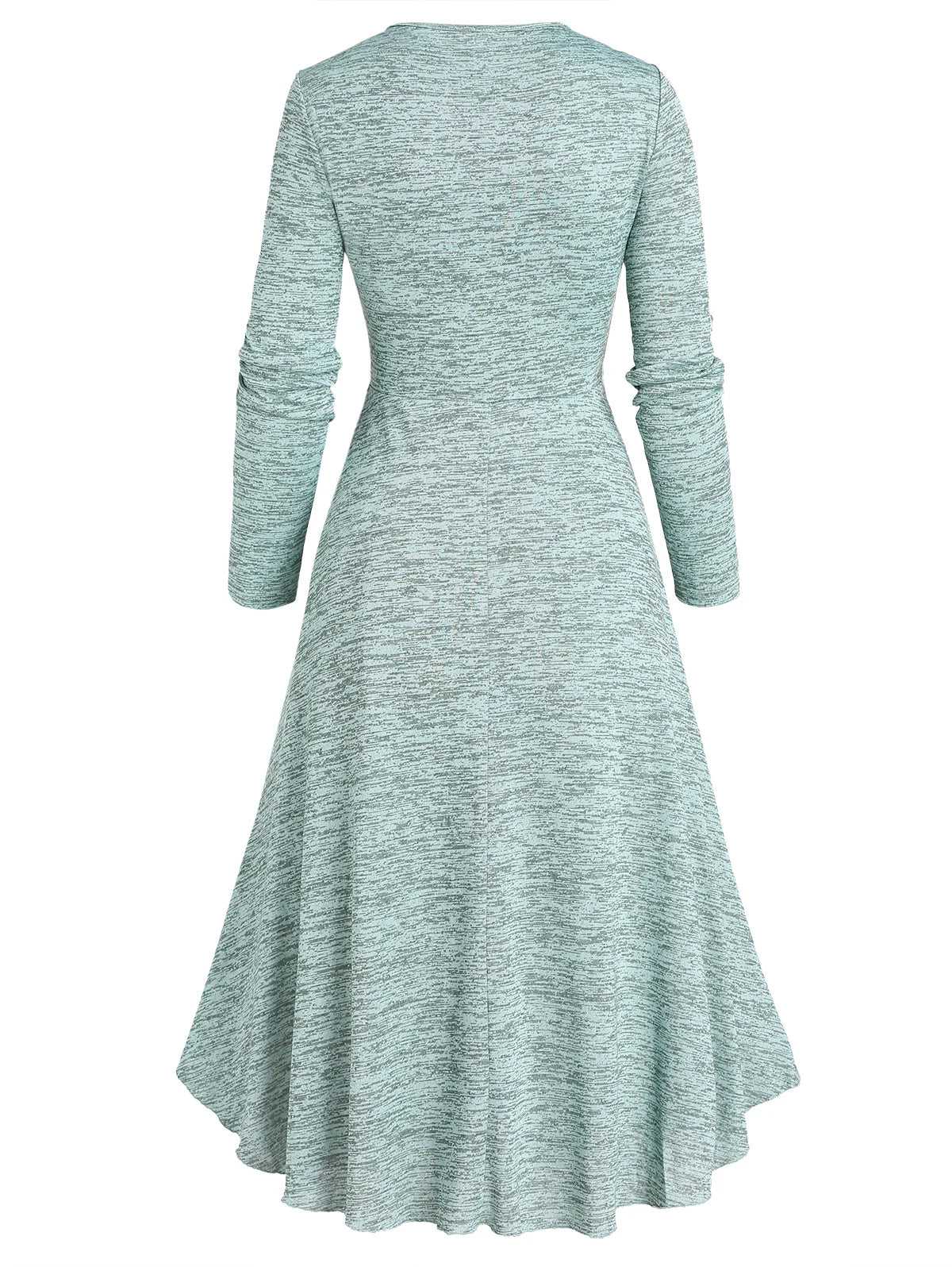 Dress for women – Asymmetric shoulder – Tight fit – Open knit – Ankle length
