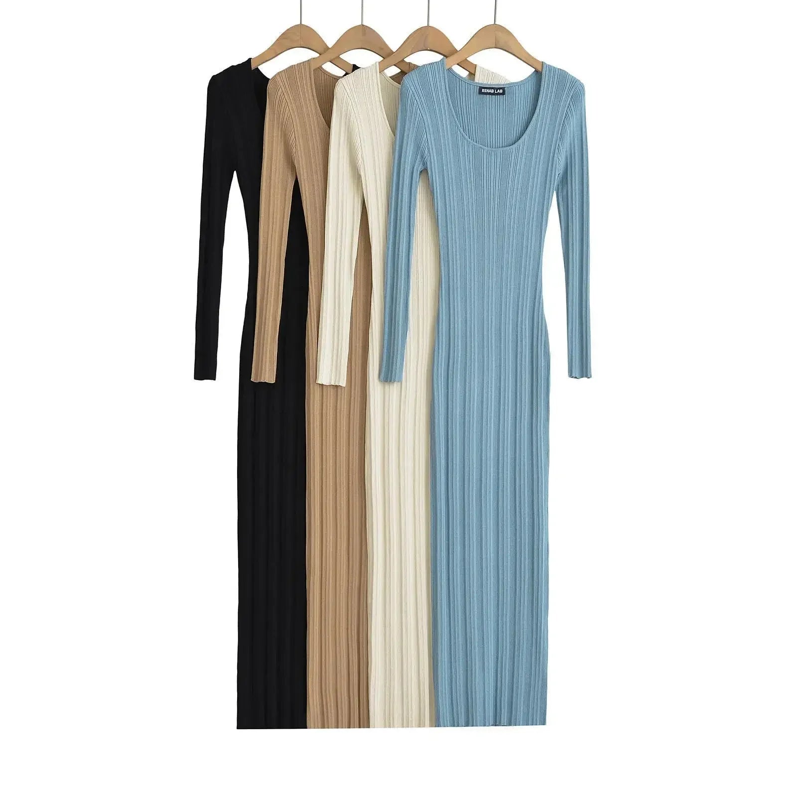 Long Sleeve Crewneck Butter Rib Maxi Dress main image 1